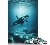 500 Piece Orca in Ocean Jigsaw Puzzlesfor Adults Teenagers Puzzles for Adults Puzzles Educational Game Challenge Toy 500pcs (52x38cm)