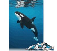 500 Piece Orca Swimming Underwater Illustration Jigsaw Puzzlesfor Adults Puzzle Jigsaws for Adults Unique Home Decor And Gifts 500pcs (52x38cm)