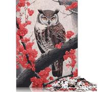 500 Piece Owl Japanese Painting Jigsaw Puzzle for Adult Teenagers Wooden Puzzle Christmas Eve Gifts 500pcs (52x38cm)