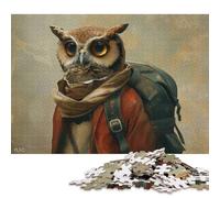 500 Piece Owl Traveler Bird Art Square Puzzle for Adults Wooden Puzzles Educational Puzzle Family Game 500pcs (52x38cm)