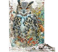 500 Piece Owl Wildlife Square Puzzles for Adults And Wooden Puzzles Family Activity 500pcs (52x38cm)