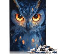 500 Piece Owl with Glowing Eyes Creative Square Jigsaw Puzzles for Adults And Wooden Puzzles Toy Intellectual Game 500pcs (52x38cm)