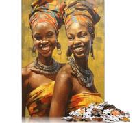 500 Piece Painted African Sisters Puzzles for Wooden Puzzles Educational Game for Adult 500pcs (52x38cm)