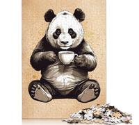 500 Piece Panda And Coffee Jigsaw Puzzles for Adults Puzzles Learning Educational Toys 500pcs (52x38cm)