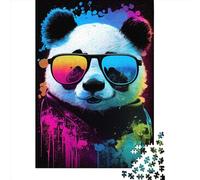 500 Piece Panda Animal PopArt Square Puzzles for Adults & Wooden Puzzles Educational Game 500pcs (52x38cm)