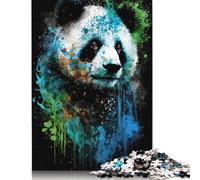 500 Piece Panda Art Style 2 Jigsaw Puzzle for Adult Teenagers Wooden Puzzle Jigsaws for Adults Sustainable Puzzle for Adults 500pcs (52x38cm)