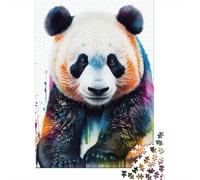500 Piece Panda Bear Pop Art Animal 1 Creative Square Jigsaw Puzzles for Adults & Wooden Puzzles Stress Relief Puzzle Games And Unique 500pcs (52x38cm)