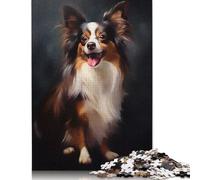 500 Piece Papillon Dog Jigsaw Wooden Puzzle Adult Jigsaw Puzzle Jigsaw Puzzles for Adult 500pcs (52x38cm)