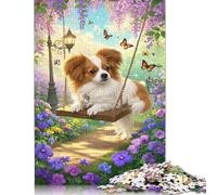 500 Piece Papillon Puppy Creative Square Jigsaw Puzzles for Adults & Wooden Puzzles Educational Toys 500pcs (52x38cm)