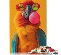 500 Piece Parrot Bubblegum Square Puzzle for Adults Wooden Puzzles Educational Puzzle Family Game 500pcs (52x38cm)