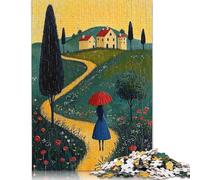500 Piece Path to Home - Naïf Whimsical Journey Art Jigsaw Puzzle for Adult Teenagers Wooden Puzzles for Teenagers Gifts Relax Puzzles Games 500pcs (52x38cm)