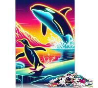 500 Piece Penguin Escapes Orca Puzzles for Adults & Wooden Puzzles Educational Puzzle Family Game 500pcs (52x38cm)