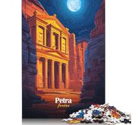 500 Piece Petra, Jordan Night View Puzzles for Adults Wooden Puzzles Educational Games For Kids 500pcs (52x38cm)