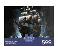 500 Piece Pirate Ship Square Jigsaw Puzzles for Adults, Wooden Puzzles Educational Game for Children 500pcs (52x38cm)
