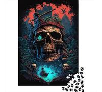 500 Piece Pirate Skull Jigsaw Puzzles, for Adults & Wooden Puzzles Educational Games For Kids 500pcs (52x38cm)