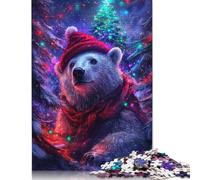 500 Piece Polar Bear Christmas Jigsaw Puzzle for Adult Teenagers Wooden Puzzles for Adults Puzzles For Family Fun & Game Night 500pcs (52x38cm)