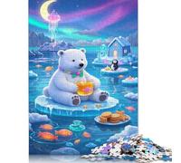 500 Piece Polar Bear Creative Square Jigsaw Puzzles for Adults & Wooden Puzzles Stress Relief Puzzle Games And Unique 500pcs (52x38cm)