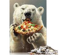 500 Piece Polar Bear Pizza Jigsaw Puzzles, for Adults & Wooden Puzzles Educational Games For Kids 500pcs (52x38cm)