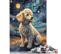 500 Piece Poodle Night Sky Jigsaw Puzzles for Adult Puzzle Jigsaws for Adults Age 14+ 500pcs (52x38cm)