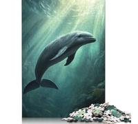 500 Piece Porpoise Dolphin Underwater Adult Puzzles Wooden Puzzles Educational Stress Relief Toy Puzzle 500pcs (52x38cm)