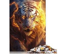 500 Piece Powerful Energy Tiger Jigsaw Puzzles for Adults Teenagers Wood Puzzles Wooden Puzzles Jigsaw Puzzles for Adult 500pcs (52x38cm)