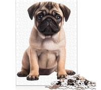 500 Piece Pug Creative Square Jigsaw Puzzles for Adults And Wooden Puzzles Toy Intellectual Game 500pcs (52x38cm)