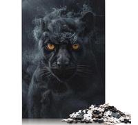 500 Piece Puma in Black Smoke Jigsaw Puzzles for Adult Teenagers Wooden Puzzle Jigsaws for Adults Jigsaw Puzzles for Adults 500pcs (52x38cm)