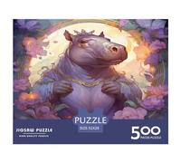 500 Piece Purple_hippo Square Puzzles for Adults & Wooden Puzzles Educational Game 500pcs (52x38cm)