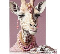 500 Piece Puzzle Artistic Giraffe Rectangular Jigsaw Puzzles Woodenboard Puzzles Difficult And Challenge 500pcs (52x38cm)