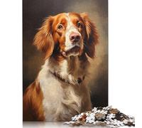 500 Piece Puzzle Brittany Spaniel Jigsaw Puzzles for Adults Woodenboard Puzzles Adults Puzzles Gifts 500pcs (52x38cm)