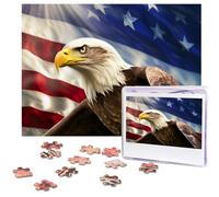 500 Piece Puzzle for Adults - Challenging Puzzle Personalized Photo Puzzles Wooden Puzzles American USA Flag Jigsaw Puzzle Ideal Gift for Birthdays, Weddings, 20.4" x 15"