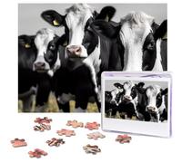 500 Piece Puzzle for Adults - Challenging Puzzle Personalized Photo Puzzles Wooden Puzzles Black White Cows Jigsaw Puzzle Ideal Gift for Birthdays, Weddings, 20.4" x 15"