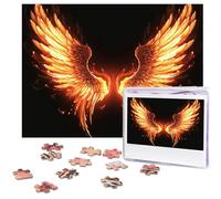 500 Piece Puzzle for Adults - Challenging Puzzle Personalized Photo Puzzles Wooden Puzzles Fire Angle Wings Jigsaw Puzzle Ideal Gift for Birthdays, Weddings, 20.4" x 15"