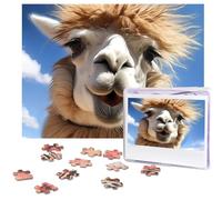 500 Piece Puzzle for Adults - Challenging Puzzle Personalized Photo Puzzles Wooden Puzzles Funny Alpaca Llama Jigsaw Puzzle Ideal Gift for Birthdays, Weddings, 20.4" x 15"
