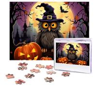 500 Piece Puzzle for Adults - Challenging Puzzle Personalized Photo Puzzles Wooden Puzzles Halloween Owl Ghost Pumpkin Jigsaw Puzzle Ideal Gift for Birthdays, Weddings, 20.4" x 15"