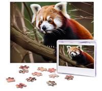500 Piece Puzzle for Adults - Challenging Puzzle Personalized Photo Puzzles Wooden Puzzles Red Panda on Tree Branch Jigsaw Puzzle Ideal Gift for Birthdays, Weddings, 20.4" x 15"