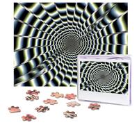 500 Piece Puzzle for Adults - Challenging Puzzle Personalized Photo Puzzles Wooden Puzzles Spiral Optical Illusion GIF Jigsaw Puzzle Ideal Gift for Birthdays, Weddings, 20.4" x 15"