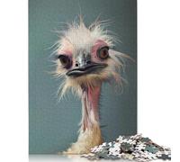 500 Piece Puzzle Funny Ostrich Portrait Jigsaw Puzzles for Adults Woodenboard Puzzles Best Gift for Adults And 500pcs (52x38cm)