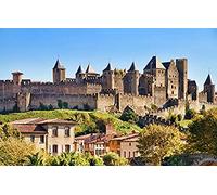 500 Piece Puzzle Girl City Castle Carcassonne France 52x38CM