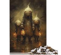 500 Piece Puzzle Halloween Ghost Rectangular Jigsaw Puzzles Woodenboard Puzzles Difficult And Challenge 500pcs (52x38cm)
