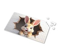 500 Piece Puzzles A Cute Rabbit Peeks Out Of A Hole In The Wall. Picture Puzzle Puzzle Board Kids Toys For Girls(300PCS)