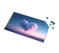 500 Piece Puzzles A Heart-Shaped Cloud Floats In The Sky Picture Puzzle Puzzle 500 Pieces Puzzles For Adults 500 Pieces(1000PCS)