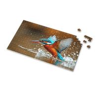 500 Piece Puzzles A Kingfisher Bird With Vibrant Blue And Orange Plumage Picture Puzzle Puzzles For Kids Ages 4-6 Toys For Boys 6-8(1000PCS)