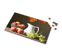 500 Piece Puzzles A Still Life With Peaches, Grapes And Pitcher. Picture Puzzle Puzzles For Kids Ages 4-6 Toys For Boys 6-8(300PCS)