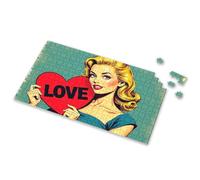 500 Piece Puzzles A Woman Holding A Heart-Shaped Sign With The Word Love On It Picture Puzzle Puzzle 500 Pieces Puzzles For Adults 500 Pieces(500PCS)