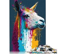 500 Piece Puzzles Art Neon Alpaca Style Jigsaw Puzzles Game Toys for Adults Family Puzzles Gift Puzzles Adults Challenging 500pcs (52x38cm)
