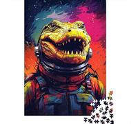 500 Piece Puzzles Colorful Artistic Astronaut Crocodile Style Jigsaw Puzzles Game Toys for Adults Family Puzzles Gift Puzzles Adults Challenging 500pcs (52x38cm)