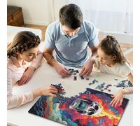 500 Piece Puzzles Colorful Artistic Skull Style Jigsaw Puzzles Game Toys for Adults Family Puzzles Gift Puzzles Adults Challenging 500pcs (52x38cm)