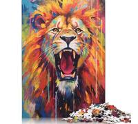500 Piece Puzzles Colorful Lion Painting Style Jigsaw Puzzles Game Toys for Adults Family Puzzles Gift Puzzles Adults Challenging 500pcs (52x38cm)