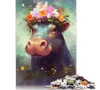 500 Piece Puzzles Colourful Hippo Baby Style Jigsaw Puzzles Game Toys for Adults Family Puzzles Gift Puzzles Adults Challenging 500pcs (52x38cm)
